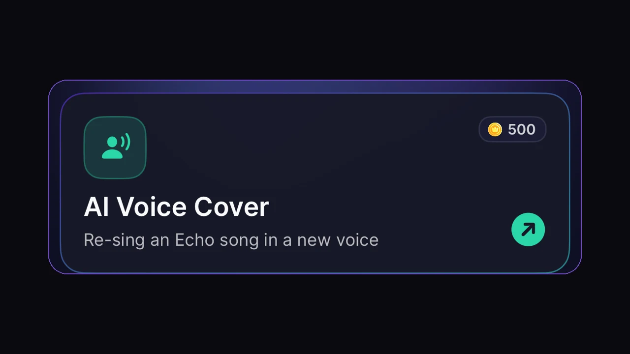 Echo's Audio Studio screen with the AI Voice Cover tool