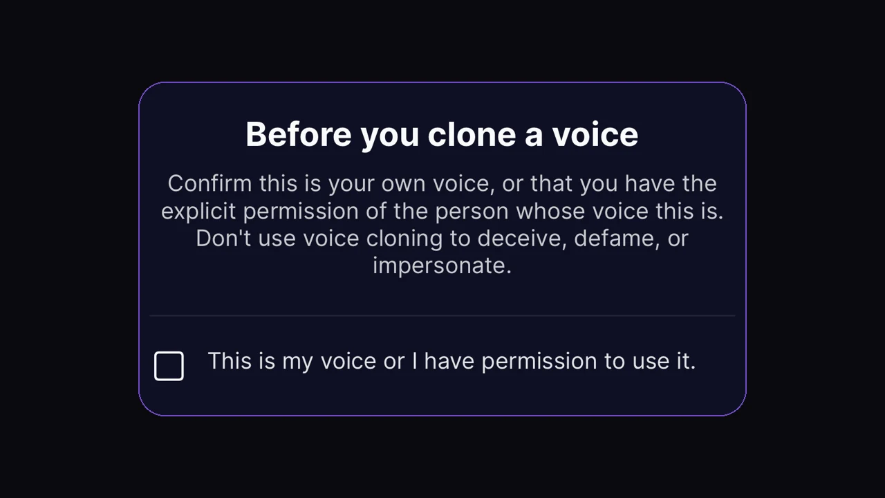 Echo's voice cloning consent screen